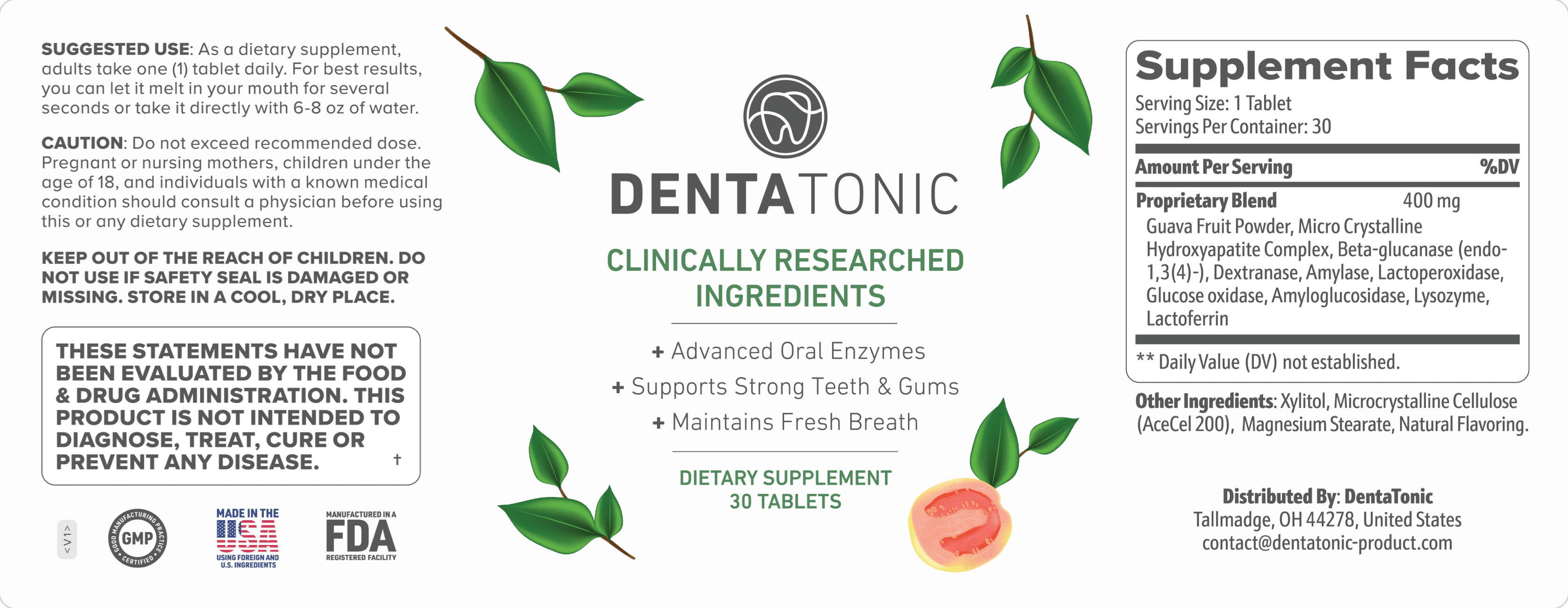 Denta-Tonic-Supplement-Fact